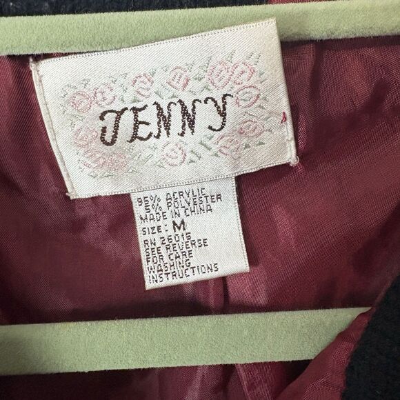 Jenny Red Acrylic Blend Floral Beaded Embroidered Button-Up Cardigan Size M - Picture 4 of 9